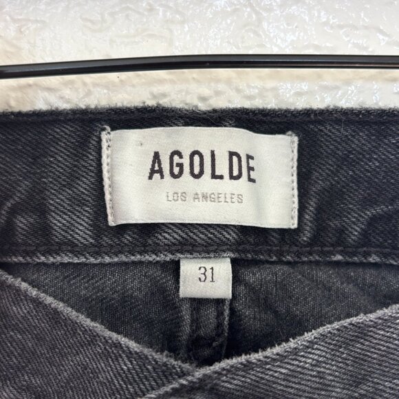 Agolde 90's Pinch Waist High Rise Straight Black Jeans Size 31 in Howl - Picture 3 of 4